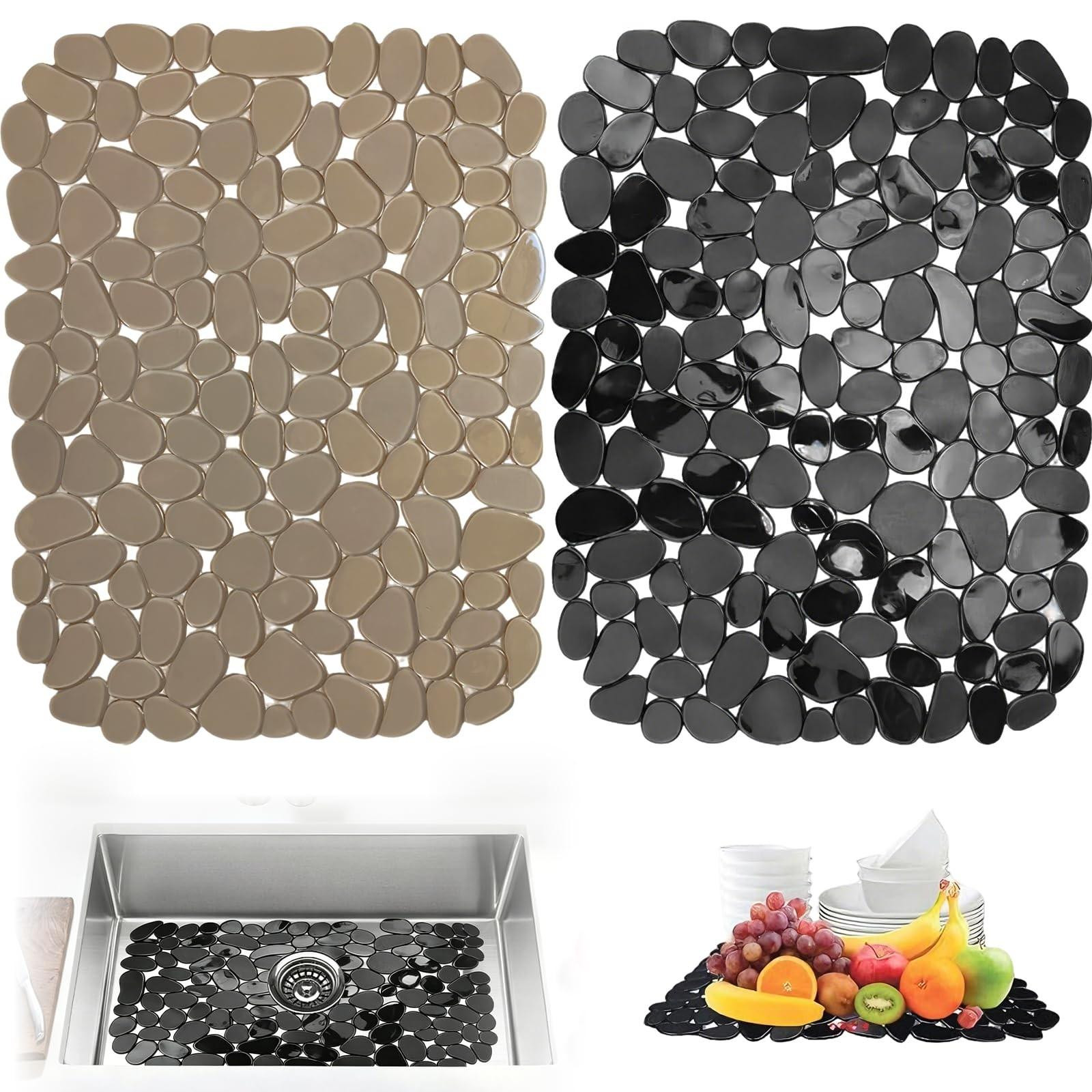 Set van 2 antislip PVC spoelbakmatten voor de keuken