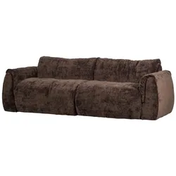 Sofa Baggy 2-Sitzer aus 3D-Chenille-Stoff, modern, dunkelbraun, weich gepolstert, erweiterbar