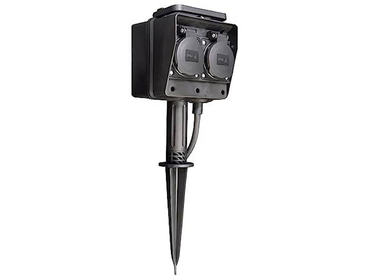 Tuincontactdoos 4-voudig, IP44 met grondspies 3m kabel