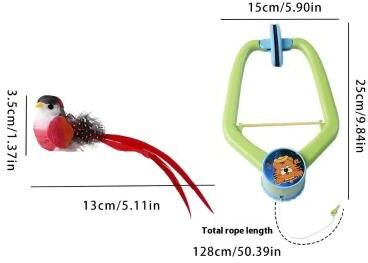 Uplift Picks Interactive Door Hanging Cat Toy With Swinging Feathers And Replaceable Prey Attachments 01