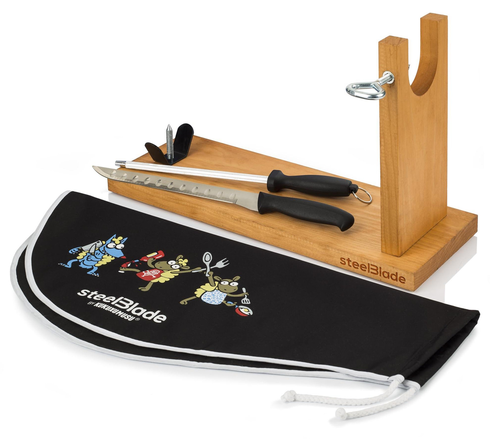 Dripio Utility Knife met afdekking, mes en slijpsteen, 42 cm