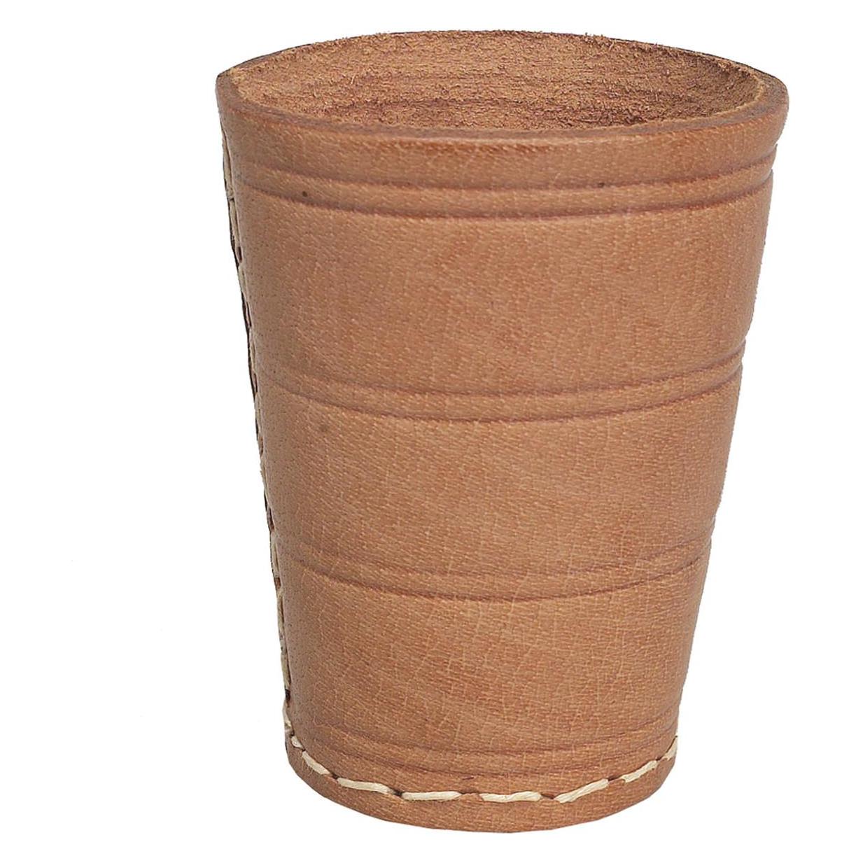 Weible Würfelbecher ohne Würfel Rindsleder natur, ø 6.5 cm, Höhe 8.5 cm (5526)
