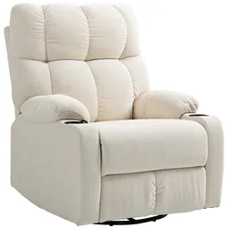 RELAXSESSEL Drehbar Fernsehsessel mit Liegefunktion, Schaukelfunktion Beige