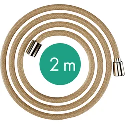 hansgrohe Designflex Textilbrauseschlauch, Länge 2000mm, 28230990, Farbe: Polished Gold Optic