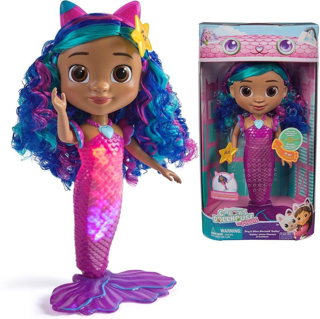 Spin Master Gabby's Dollhouse Movie: Sing & Shine Mermaid 'Gabby' (6074338)