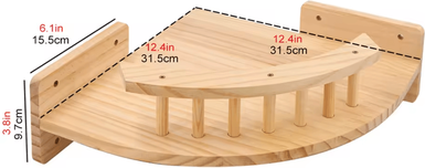 Uplift Curations Wall Mounted Wooden Cat Climbing Shelves With Sisal Scratching Post Hammock And Pedals corner Lookout