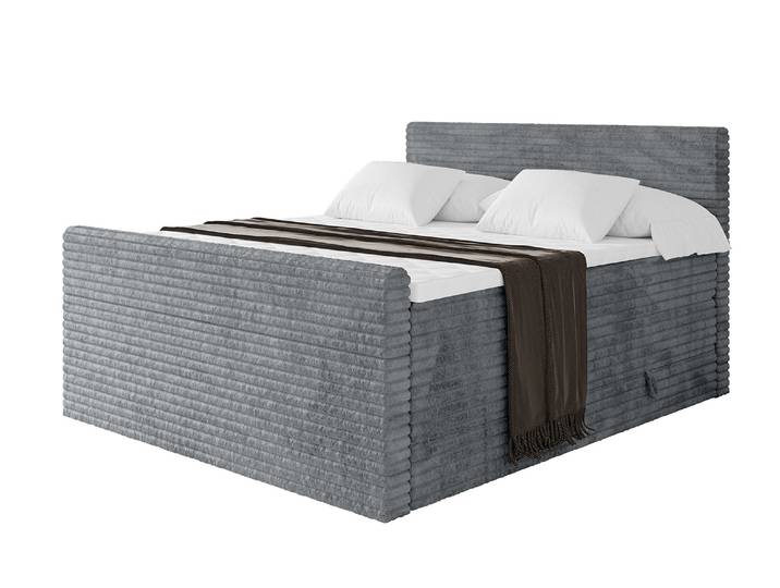 Boxspringbett TOLO-Z KING-v1 140x200 cm Dunkelgrau - Tilia 90