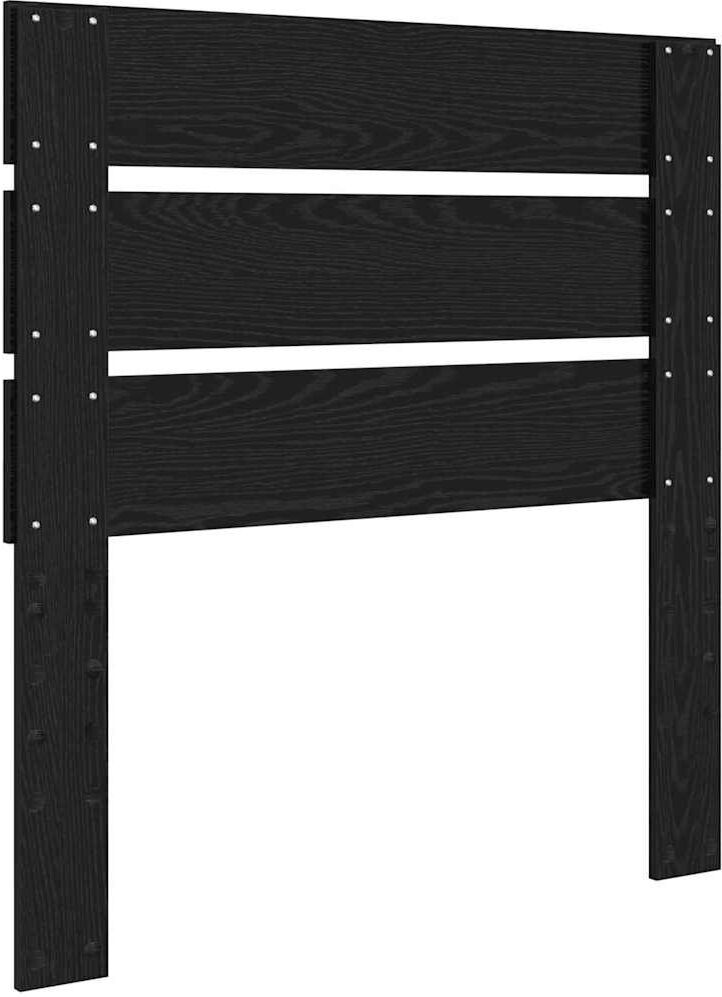 17 Stories Slat Headboard Black Oak Twin