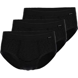 AMMANN Herren Slip 3er Pack - Jeans, Eingriff, Weichbund, Baumwollmischung Anthrazit / M