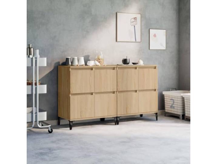 HEFZGDB Langlebiges Sideboard aus Holzwerkstoff mit glatter Oberfläche, Sideboard mit viel Stauraum und 4 Fächern, klassisches zur Präsentation von Dekoartikeln, Zeitloses Design