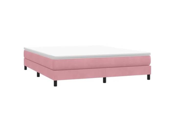 KTHLBRH Doppelbett Rosa 180 x 220 cm aus Samt Lattenrost inklusive, robuste Struktur, keine Matratze, einfache Montage