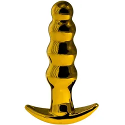 Glassvibrations, Dildo, Glasdildo 4 Balls Vibe gold 10 Speed, Fernbedienung, (USB)