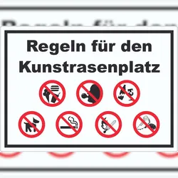 HB-Druck Aufkleber Regeln Kunstrasenplatz A4 (210x297mm)