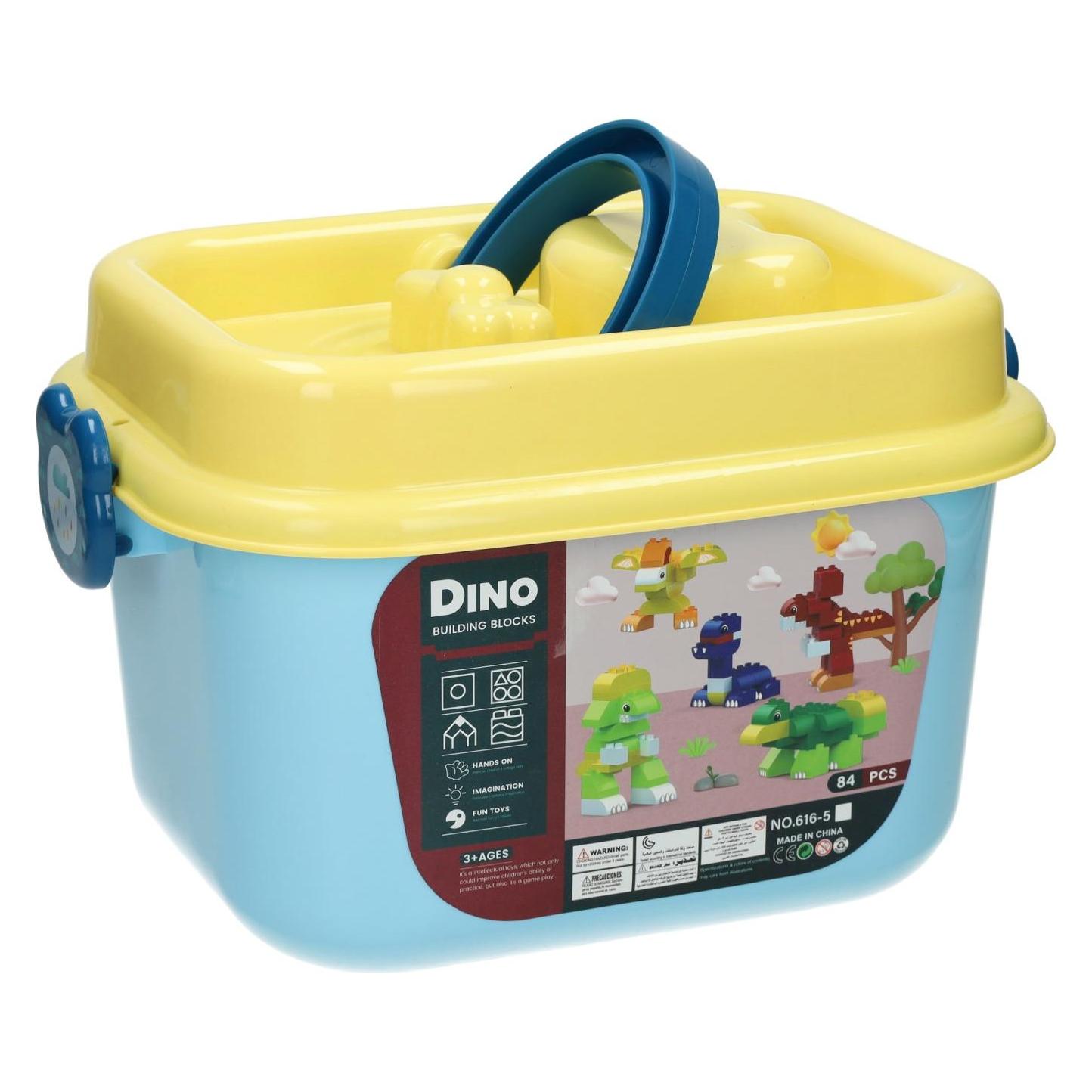 Lobbes Bausteine-Bausatz Dino in Aufbewahrungsbox - 84-tlg. (63969887)