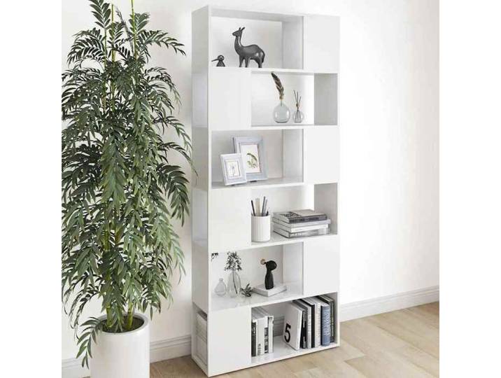 Bibliothèque en Bois - Blanc - Bibliothèque/Séparateur de pièce Blanc - Bois d'ingénierie - Étagère Salon frj33p