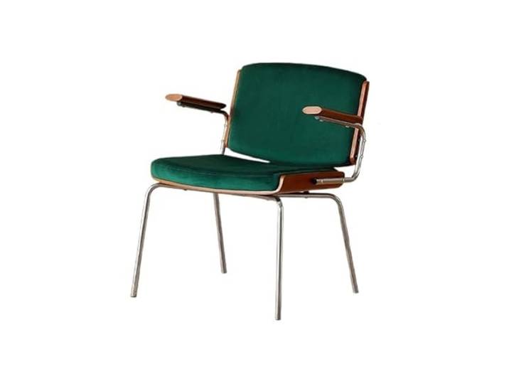 tDZP7yWpc Küchenstühle Mid Century Esszimmerstühle mit Holzhandlauf, Samtgepolsterter Sessel, Moderne Küchenstühle for Schlafzimmer, Wohnzimmer, Esszimmer(Dark Green)