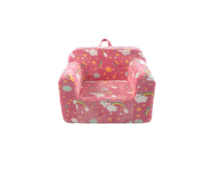 Redom Kindersofa Stoff mit Schaumfüllung abnehmbarer Bezug, leuchtendem Muster 49/64/49 cm Rosa, 64x49x49 cm, Babymöbel & Kindermöbel, Kinderzimmer & Jugendzimmer