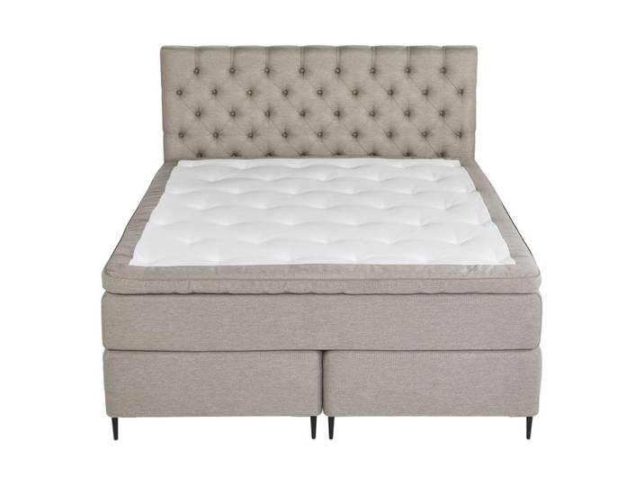 BOXSPRING lit complet taupe CONTINENTAL ép.72 cm 160x200 cm/2x80x200 cm