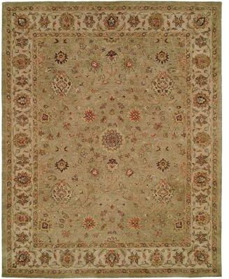 KALATY Empire Green/Ivory Hand-tufted Area Rug