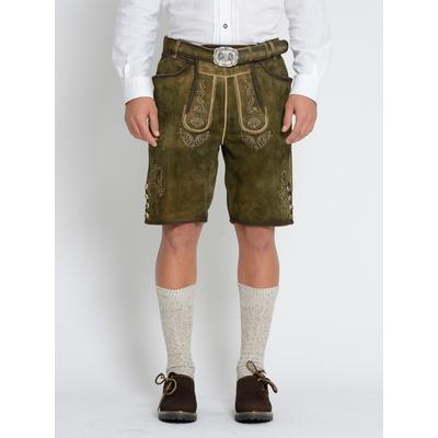 Trachtenhose JCC "31023118", Herren, Gr. 50, Normalgrößen, braun, Obermaterial: 100% Ziegenvelours. Schnalle aus Metall, Hosen Trachtenhose
