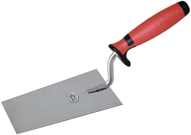Truelle à crépi bernoise L. 140 mm l. 70 mm inox., avec manche bicomposant acier ; STUBAI (4292142K)