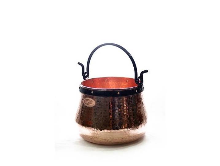 CopperGarden Kupferkessel 20 L mit Henkel I Robuster Kessel aus blankem Kupfer: Ideale Wärmeleitung & -verteilung I Lebensmittelechter Feuerkessel für Gulasch/Feuerzangenbowle uvm.