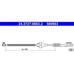 Seilzug Feststellbremse ATE 24.3727-0663.2 für Ford Focus I Turnier