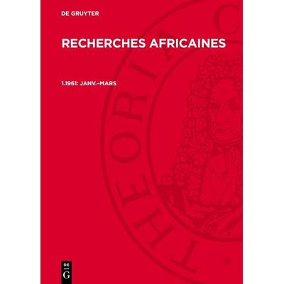 janv.–mars, Gebundene Ausgabe von , De Gruyter, 978-3-11-270588-9