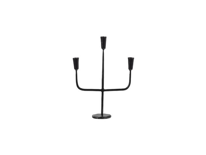 Bougeoir en métal noir, chandelier, 3 bougies - Woood, Sean - 29x