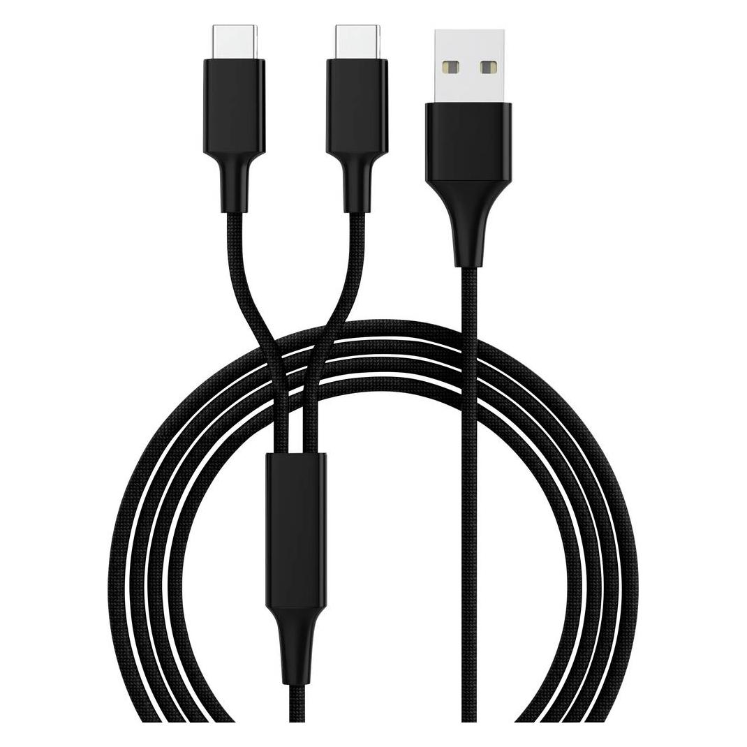 Smrter HYDRA DUO-CBK Ladekabel USB -> 2x Type C schwarz ( HYDRA DUO C BK) (1.20 m, USB 2.0, 12 W) (SMRTER_HYDRA_DUO_C_BK)
