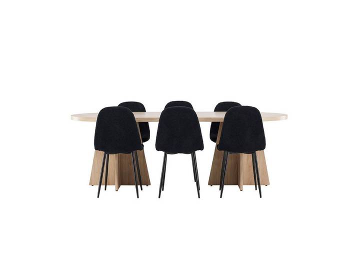 ebuy24 Essgruppe Bootcut Essgruppe Tisch 115x230cm und 6 Teddy Stüh