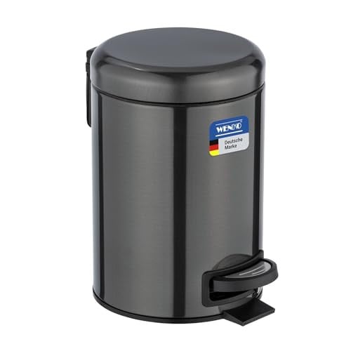 WENKO Leman Cosmetica pedaalemmer zwart, 3 l, B/D/H: 17 x 25 x 22,5 cm