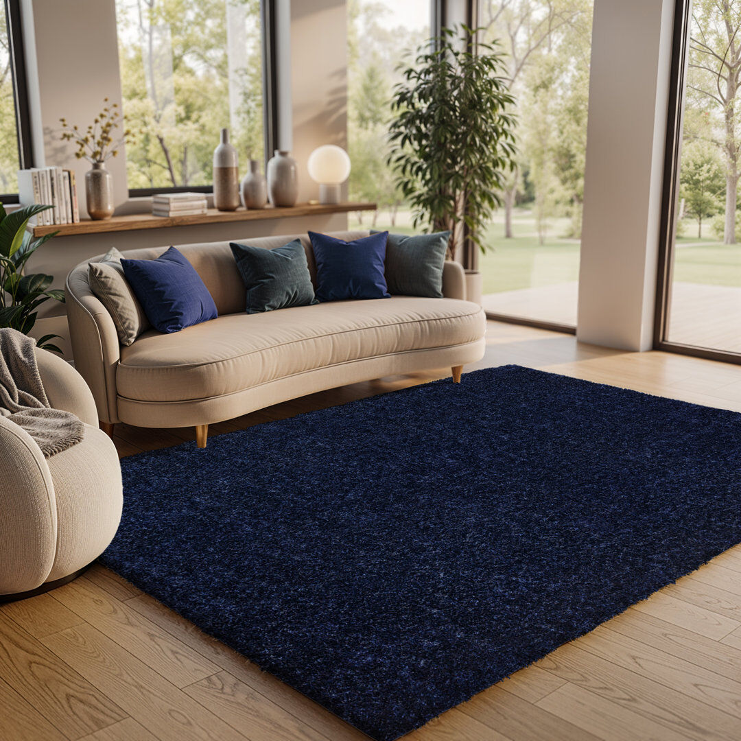 Wade Logan Ridout Power Loom Rug Navy Blue/Polyester Rectangle 200 x 275 cm