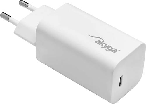 Akyga AK-CH-23 USB Ladegerät 65W 1x USB-C Quick Charge 3.0, USB PD 3.0 Weiß Innenbereich