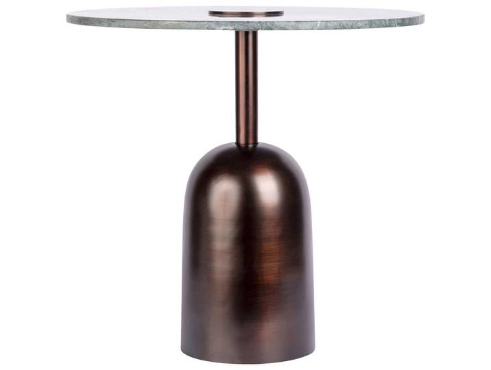 Kayoom Beistelltisch, Grün, Metall, Stein, Marmoroptik, rund, Rundrohr, Sockel, 47x47x47 cm, Wohnzimmer, Wohnzimmertische, Beistelltisch, Beistelltische rund