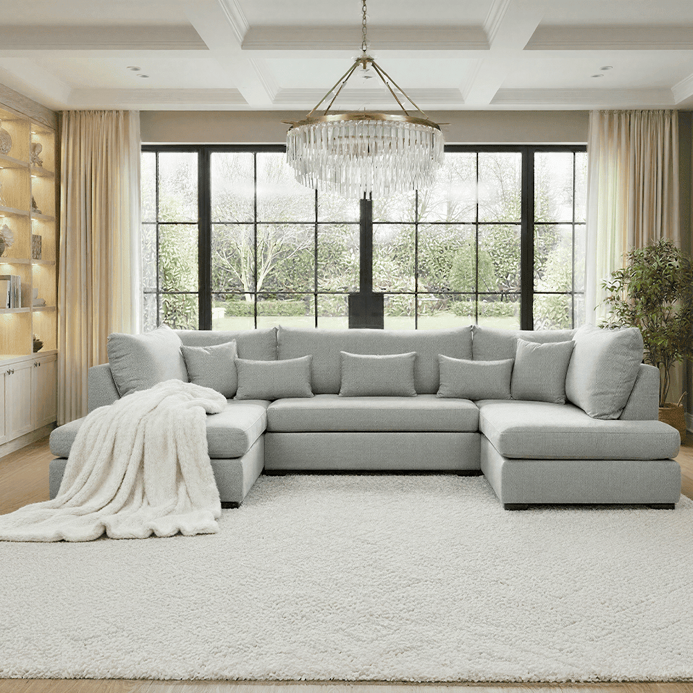 Lexington Stone Textured Medium U Shape Sofa