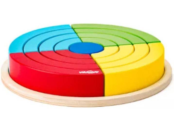 Woody Woody - Houten Regenboog Cirkels - 17 Delige Set