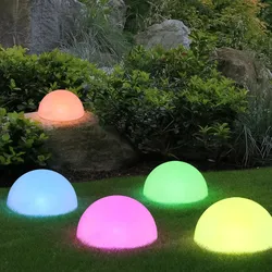 5x RGB LED Solar Steck Lampen Halb Kugel Garten Weg Deko Beleuchtung Farbwechsel Außen Leuchten weiß