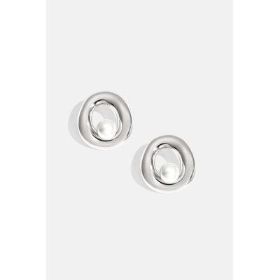 Paar Ohrstecker ADELIA´S "LIVAYA Ohrringe Ohrstecker mit Kreisdesign aus Edelstahl", Damen, Gr. Damen, Edelstahl, silber (silberfarben), Ohrringe, Modisch durch das markante Kreisdesign mit Kugeldetail