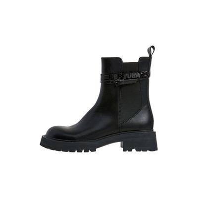 Bootsschuh PEPE JEANS "boots STACY BRAND W", Damen, Gr. 28, schwarz, 100% Spaltleder, Schuhe Bootsschuh