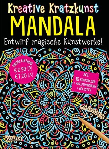Anton Poitier - Kreative Kratzkunst: Mandala: Set mit 10 Kratzbildern, Anleitungsbuch und Holzstift - Preis vom 12.10.2026 11:37:12 h