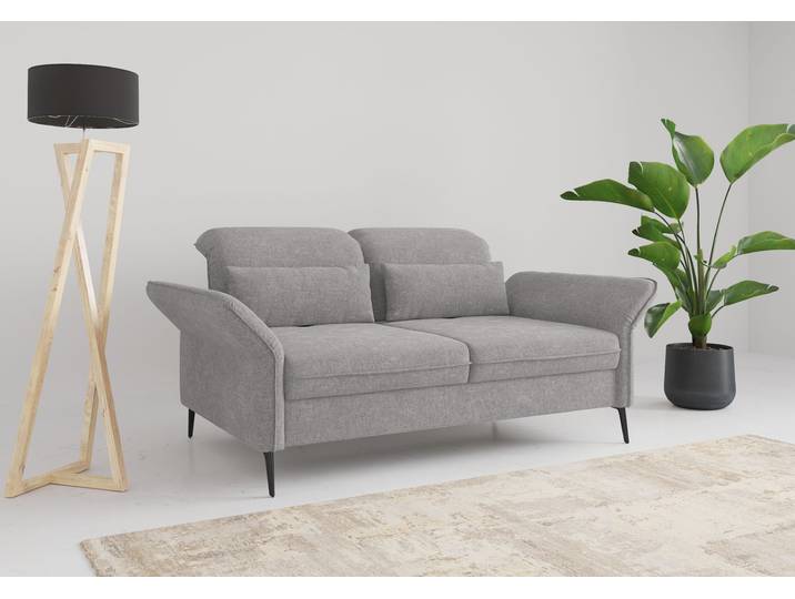 2,5-Sitzer Sofa, Polyester, Hellgrau 189×123×92 cm, Sitztiefenverstellung, Sit & More