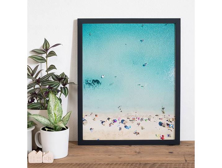 Tableau déco Sandy Beach Cadre : hêtre massif verni Revêtement : plexiglas Multicolore 42 x 52cm