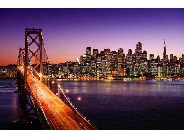 Fototapete PAPERMOON BROOKLYN BRIDGE-NEW YORK CITY SKYLINE TIMES SQUARE NYC , bunt, B:2,5m L:1,86m, Vlies, Tapeten, Fototapete
