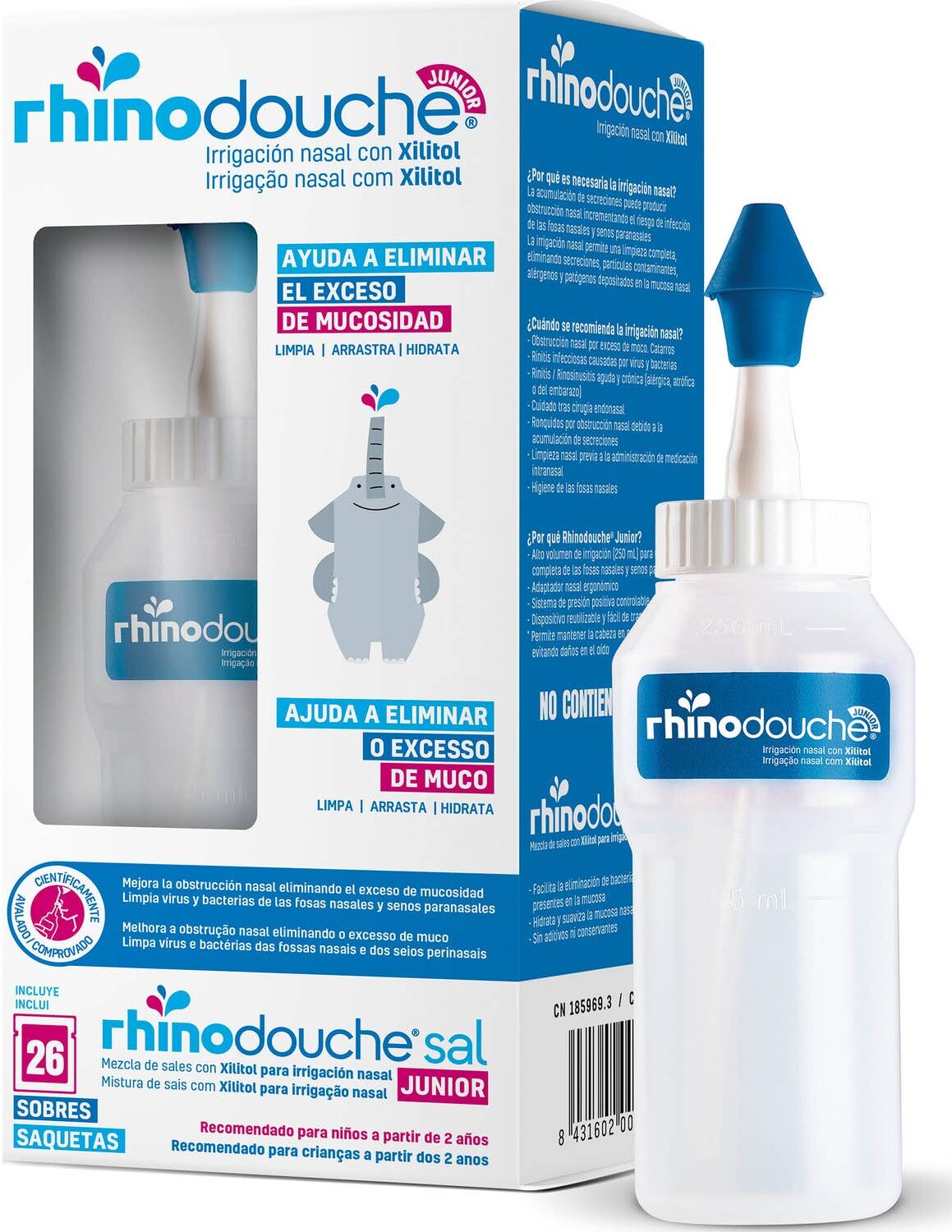 RHINODOUCHE Junior Irrigador Nasal + Sal Junior 26 sobres