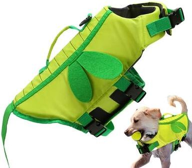 Uplifted Finds Ripstop Waterproof Dog Life Vest   Reflective Dog Swimsuit With Safety Handle   Professional Pet Boating & Swim Gear green s