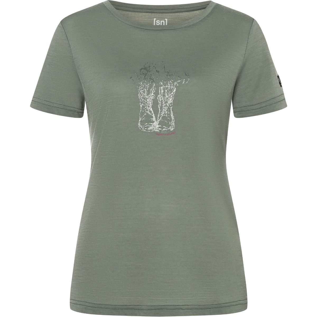 Super.Natural W Flower Boots Tee eucalyptus/eucalyptus gl/sangria (25K) S SNWP0312425KS
