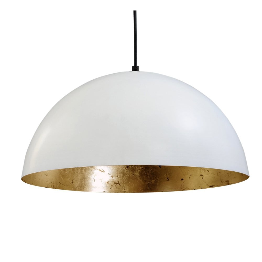 Masterlight Grote hanglamp Industria Gold 40 wit met gouden binnenkant