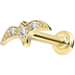14 Karat Gold Labret mit Push Fit MOISSANIT-SCHWALBE