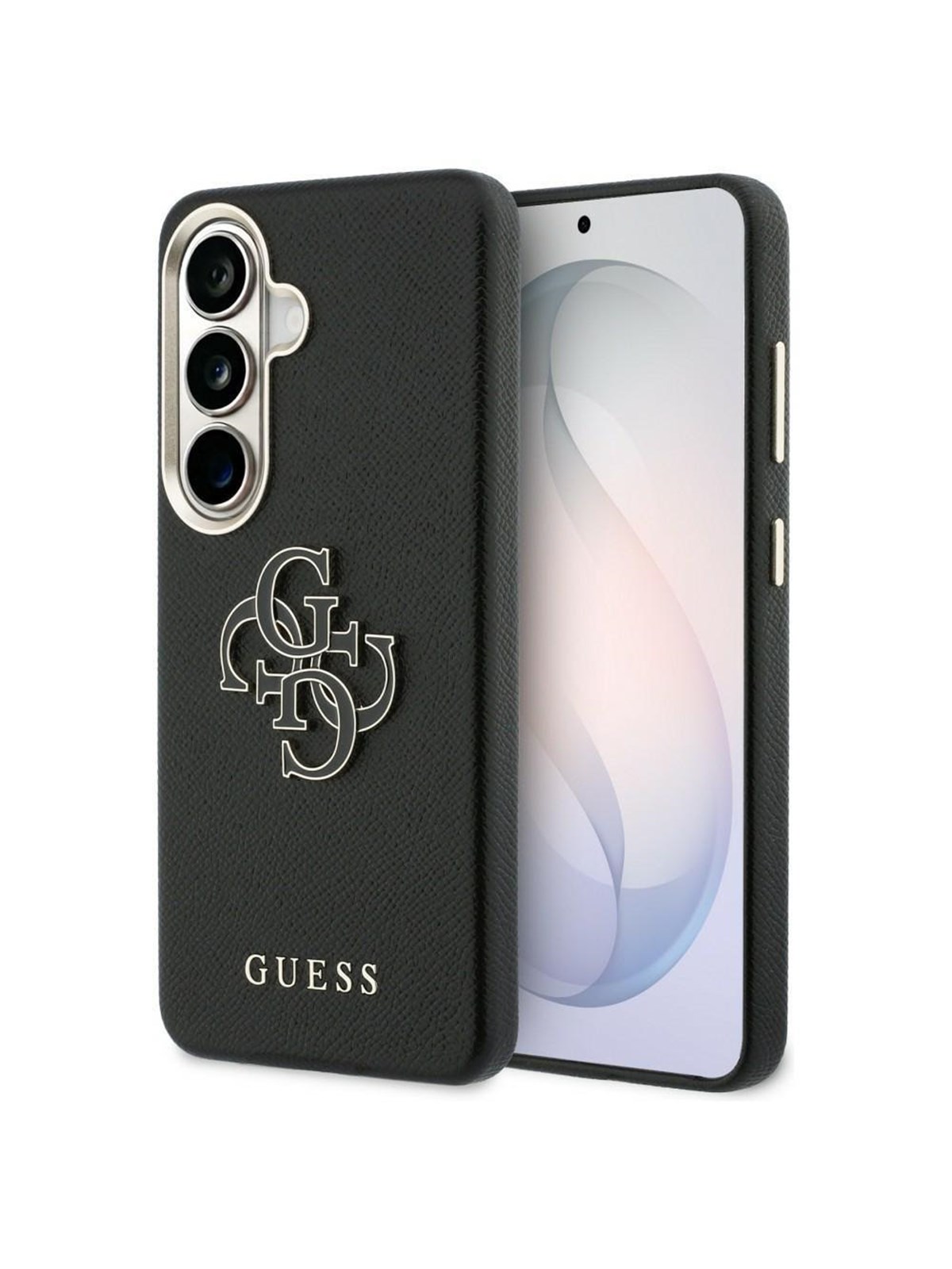 GUESS Grained Big 4G Metal Logo case for Samsung Galaxy S26+ - black
